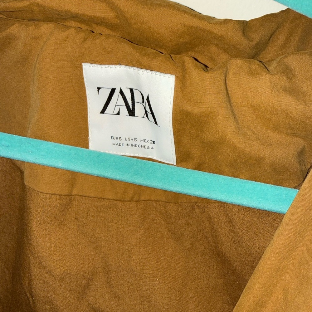 Zara Mustard Hooded Trench Coat - Picture 6 of 9